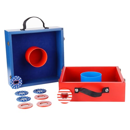 GSE Games & Sports Expert Premium Wood Washer Toss Game Set with 8 Washers with Bottle Opener for Adults and Family. Porta...