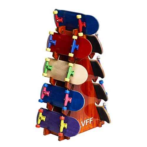 Fingerboard Display Rack Storage Organizer Exhibit Finger Skate Rail ramps and Parks (RA2) (Brushed Brown)