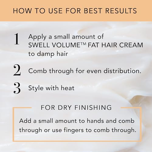 Brocato Swell Volume Hair Cream, 3 Pack, 6 Oz: Volumizing & Thickening Cream for Men & Women | Heat Activated Fat Hair Volumizer Cream Shapes & Adds Thickness to Thin Hair | Clay Formulated