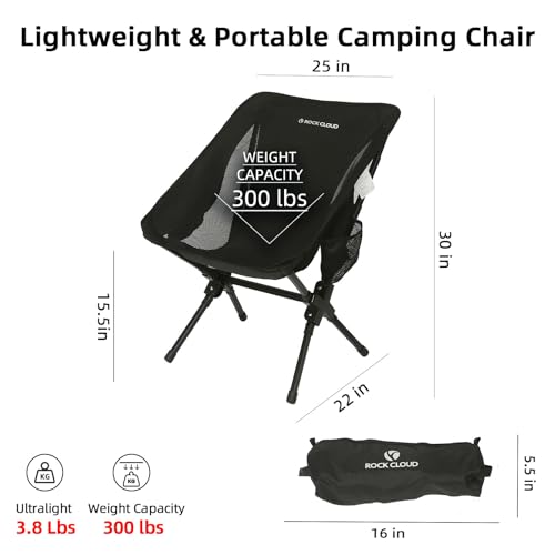 ROCK CLOUD Portable Camping Chair Ultralight Folding Camp Chairs Outdoor for Camp Hiking Backpacking Lawn Beach Sports