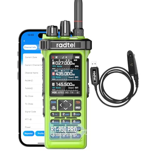 Radtel RT-950 PRO Ham Radio TX GPS/APRS, 10W Walkie Talkie Long Range Handheld Two Way Radio, AM/FM/CB/SW/MW/LW RX, Blueto...