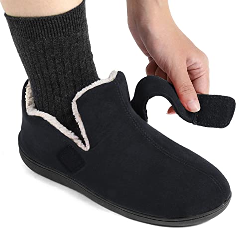 Zizor Women's Adjustable House Shoes Slippers Indoor Outdoor with Memory Foam, Warm Winter Fuzzy Lined Home Slippers