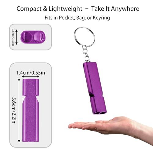 Premium Extra Loud Whistles for Camping Hiking Hunting Outdoors Sports and Emergency Situations, Sturdy but Light Aluminiu...