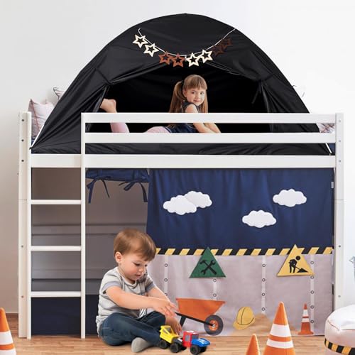 CRAWLBO Bed Tent for Kid Twin Size Bed Canopy,Sensory Breathable Privacy Space Sleeping Drafty Room Dream Tents Indoor Pla...