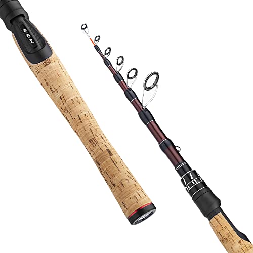 EOW XPEDITE Portable Telescopic Fishing Rods, Spinning & Casting, 24T Carbon Blanks & Solid Carbon Tip, Cork Handle, Trave...