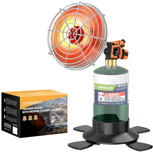 Portable Propane Heater for Camping,Small Outdoor Patio Garage Heater,Self-Ignition,with Foldable Gas Cylinder Holder for ...