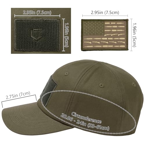 VisionTac Tactical Hat with Flag Patch Camo Military Army Hats Adjustable Trucker Baseball Cap Soft Top for Shooting