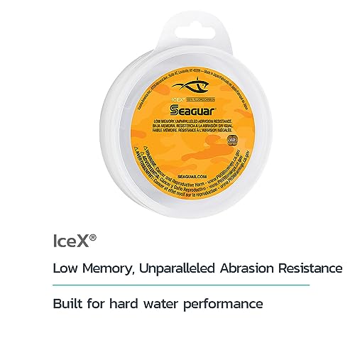 Seaguar IceX 100% Fluorocarbon Fishing Line, Abrasion Resistance, Made for Hard Water