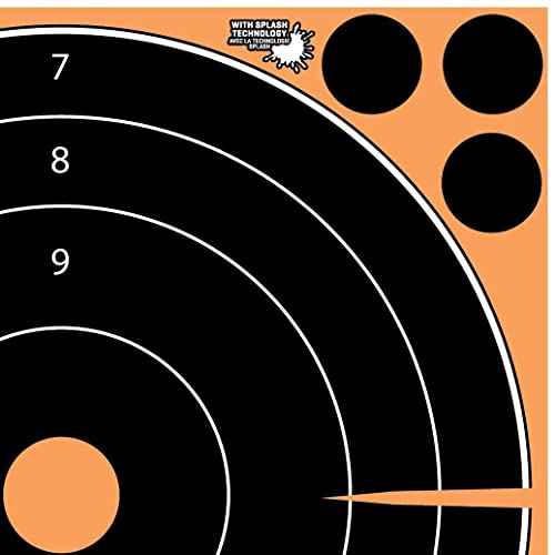 EZ-Aim Adhesive Splash Technology Shooting Targets, Bullseye/Handgun Trainer/Sight-in-Grid/Gun - Rifle - Pistol - Airsoft - BB Gun - Air Rifle