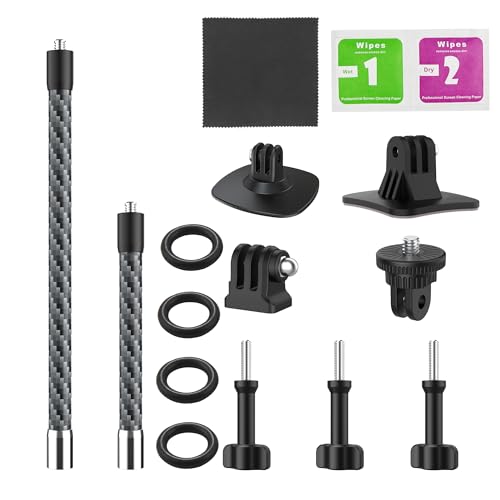 All Carbon Fiber Extension Arm Kit Metal Pole Mount Helmet Stick Extension Arm Mount for GoPro Hero 13/12/11/10/9/8/7/6/5 ...