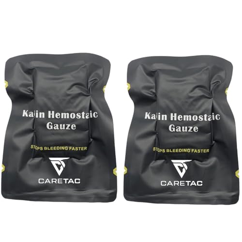 CareTac Advanced Quick Clotting Combat Gauze 3" x 12' – Compressed Hemostatic Z-Folded Wound Packing Medical Gauze with Ka...