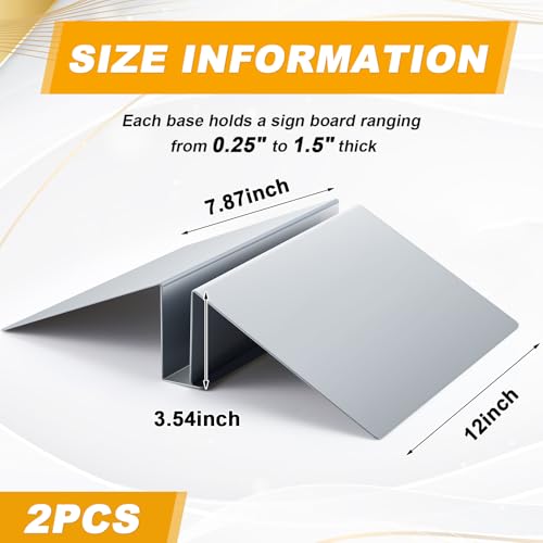 Blulu 2 Pcs Metal Floor Sign Stand Holder Fits 12" Wide Board up to 72" Tall Graphic Floor Standing Display Stand for Comp...