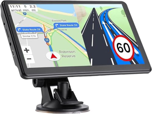 Navigation System 7 Inchs - GPS Navigator for Car Truck RV Touchscreen Navigator, Voice Guidance, Speed & Traffic Alerts, ...