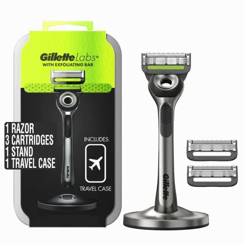 Gillette Labs with Exfoliating Bar by Gillette Mens Razor and Travel Case, Shaving Kit for Men, Storage on the Go, Include...