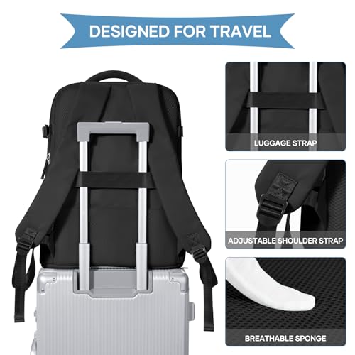 coowoz Large Travel Backpack For Women Men,Carry On Backpack Flight Approved,Hiking Backpack Waterproof Outdoor Sports Ruc...