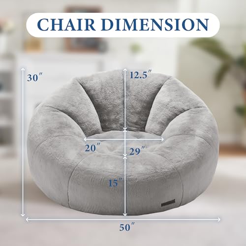 Hobestluk Bean Bag Chairs Large Bean Bag Couch for Adults Stuffed Sofa Chair Comfy Giant Bean Bag Chair with Spacious Desi...