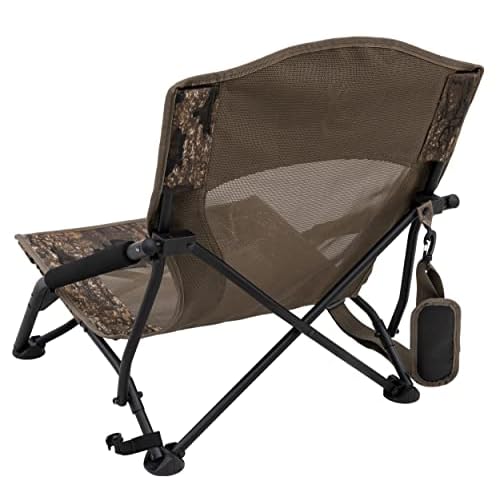 Browning Strutter Camo Turkey Hunting Chair with Foldable Low Profile Compact Design, Durable Steel Frame, and Padded Shoulder Carry Strap and Carry Bag