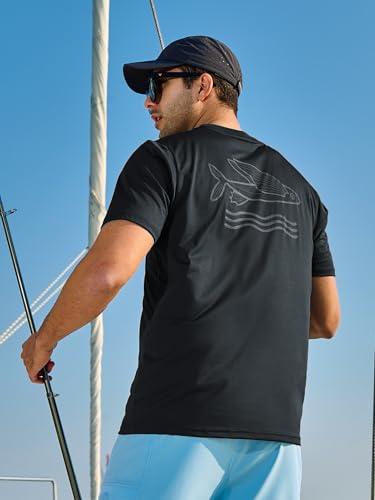 NORTHYARD Mens Swim Shirt Rash Guard UPF 50+ Quick Dry Short Sleeve Fishing Shirts Sun Protection Shirt Beach Water Swimming