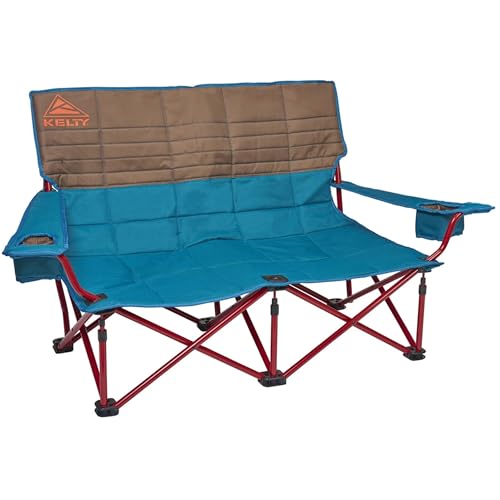 Kelty Low Loveseat Oversized 2-Person Heavy Duty Folding Camp Chair, Double Seat for Soccer Games, Tailgating, Beach Days...