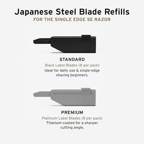 SUPPLY Single Edge SE Blade Refills for Men – Pack of 8 Japanese-Made Black Label Injector Razor Blades – Fits the SUPPLY ...