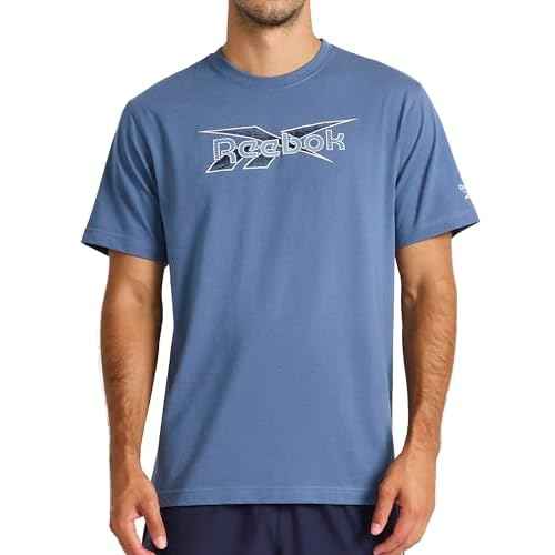 Reebok Mens Daybreak Crewneck T-Shirt, Standard Fit, Lightweight Cotton-Poly Jersey Fabric