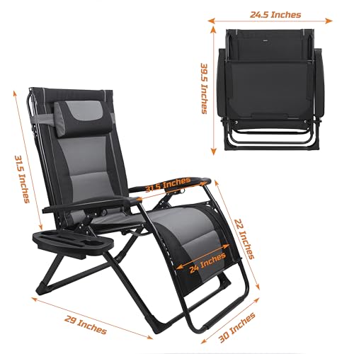 MedTens Heavy Duty Adjustable Reclining Folding Chair Outdoor Indoor Garden Pool Steel Camping Deck Backyard Chairs