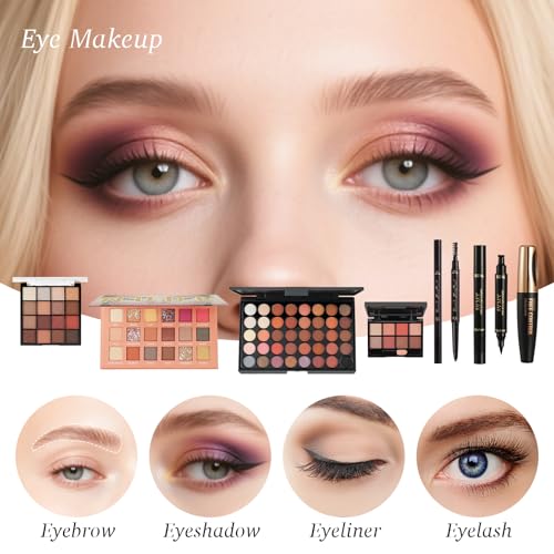 All in One Makeup Kit for Women Full Kit,Makeup Set for Women, Includes Eyeshadow Palette/Foundation/Lipstick/Eyeliner/Mas...