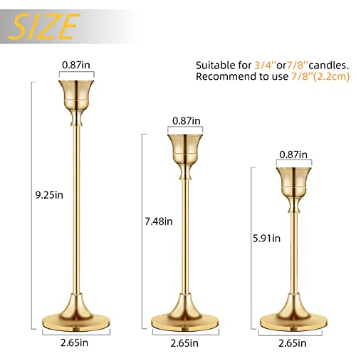 Candlestick Holders,Taper Candle Holder for Candlesticks Gold Brass Vintage Candle Stick Candle Holders Candelabra Candle ...