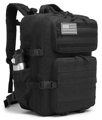 Wotony Military Tactical Backpack for Men Waterproof Daypack 3 Day Assault Pack Molle Bag with Water Bottle Holder