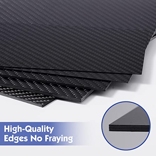 Carbon Fiber Sheets 100X200X0.5MM - FAKILO 100% 3K Twill Matte Carbon Fiber Plate for Handmade DIY Wallet Model Part Repai...