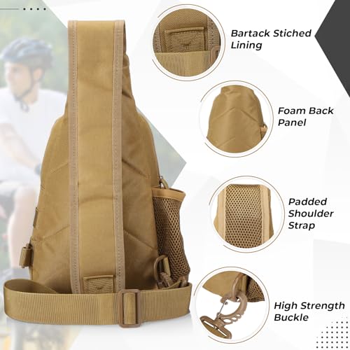 UTOKIER Tactical Sling Bag, Compact Military MOLLE EDC Shoulder Backpack, Crossbody Chest Daypack with Water Bottle Holder...