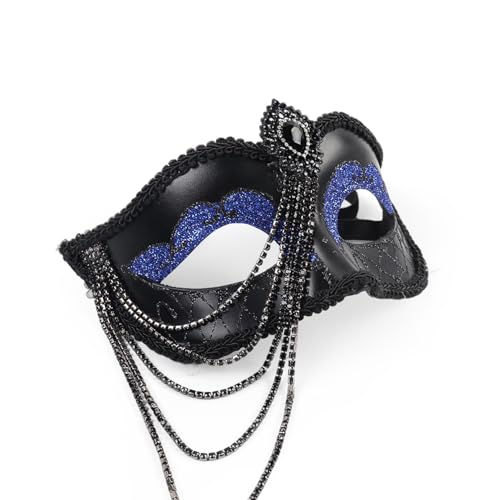 Comott elegant black feather masquerade ball mask for women and men - perfect couple accessory for masquerade Halloween