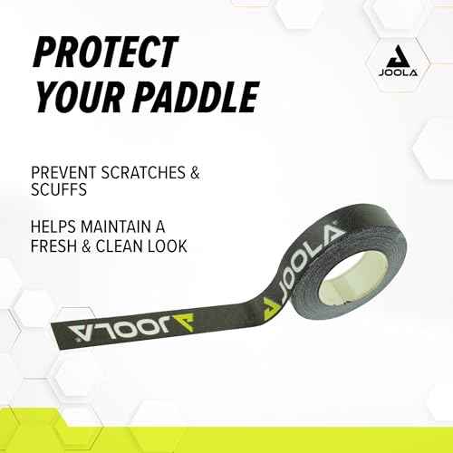 JOOLA Pickleball Paddle Edge Tape - Protects Edge Guard & Covers Lead Tape for Paddles - Fits Any Brand & Most Sizes of Pickleball Rackets - 5 Meter Extra Long Roll for 6 Racquettes