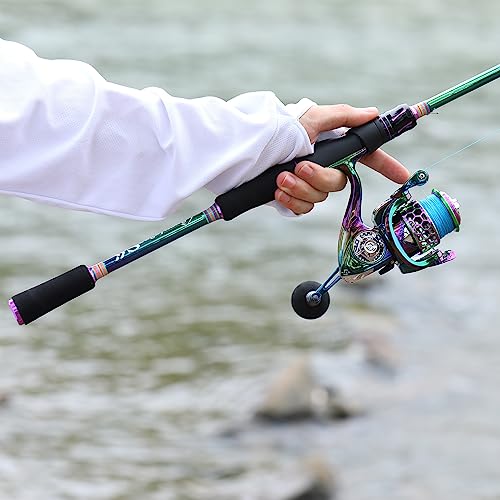 Sougayilang Spinning&Baitcasting Combo 2 Pieces Medium Heavy Pole with Super Smooth Reel