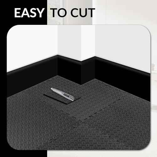 Fitvids Puzzle Exercise Gym Flooring Mat, High-Density EVA Interlocking Tiles Workout Mat for Home Gym, Fitness Equipment, MMA, Gymnastics, Shock-Absorbing Exercise Mat
