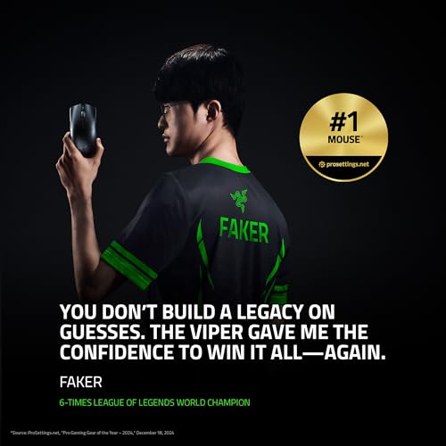 Razer Viper V3 Pro Wireless Esports Gaming Mouse: Symmetrical - 54g Lightweight - 8K Polling - 35K DPI Optical Sensor - Ge...