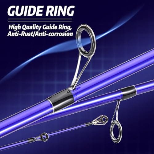 Sougayilang Inshore Saltwater Fishing Rods Combo, 7-Foot Spinning Rods and Casting Rods with Spinning/Trolling Reel
