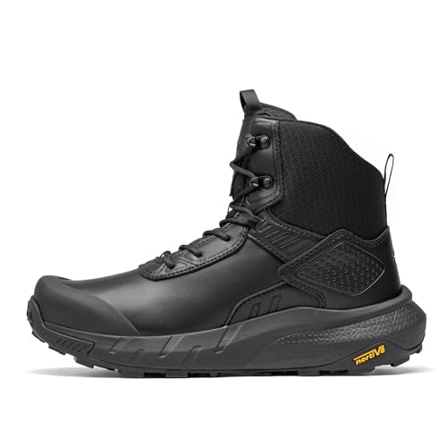 NORTIV 8 Men's Waterproof Military Tactical Hiking Work Boots Leather Motorcycle Combat Lightweight Non-Slip Boots for Men...