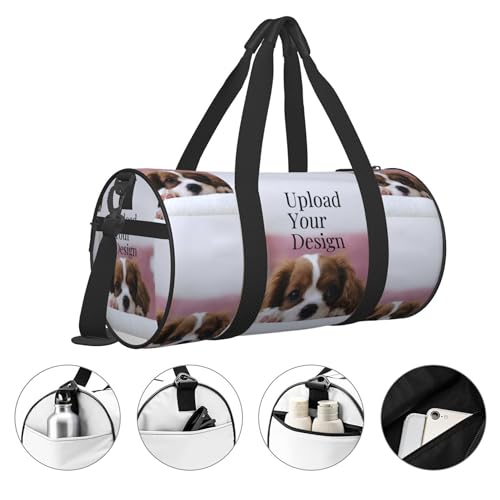 Personalized Duffle Bag Custom Gym Travel Sports Bag for Women Men, Customized Photo Text Logo Family Name Waterproof Week...