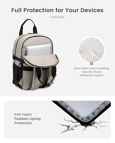 LOVEVOOK Laptop Backpack for Women, 15.6 Inch Computer Backpack Purse, Casual Daypack Carry-On Personal Item Travel Bag, C...