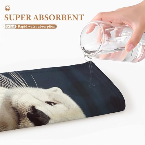 JTREHY White Otter Towel Soft Lightweight Microfiber Towel Highly Absorbent Quick Drying Towels Male and Female Premium Qu...