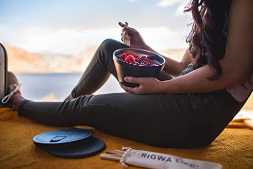 RIGWA LIFE | Custom Bamboo Cutlery | Reusable & Eco-Friendly Travel Utensils | Wooden Utensils for eating | Includes reusa...