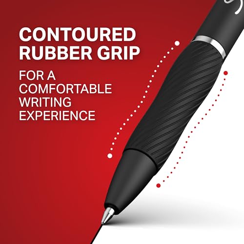Sharpie S-Gel Gel Pens, Black Barrel, Medium Point (0.7mm), Black Gel Ink Pens, 12 Count - Home, Office, School, Journalin...