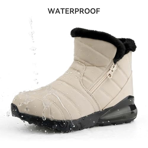 CENNID Women's Winter Snow Boots Wide Waterproof Warm Fur Lined Slip on Ankle Booties Orthopedic Boots Outdoor Insulated W...