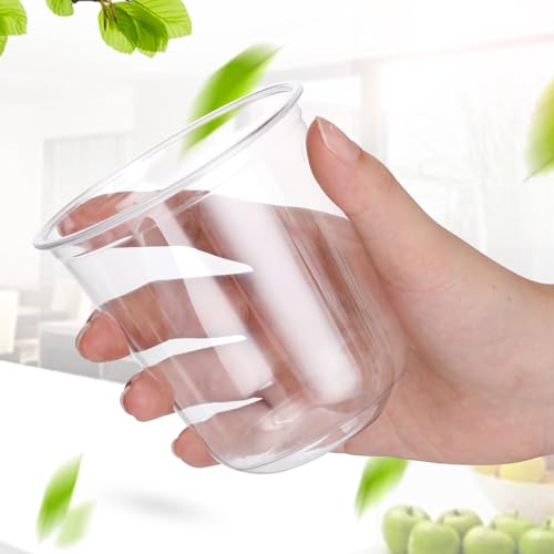 Ziliny Disposable Stemless Glasses 12oz Crystal Plastic Wine Glasses Clear Classic Pet Cup for Meeting Weddings Birthdays ...