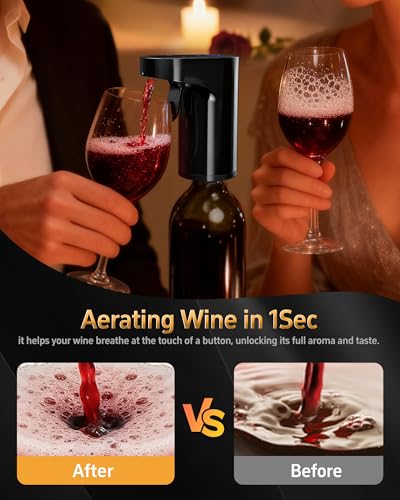 5-in-1 Electric Wine Decanter with Aerator,Smart Liquor Dispenser Adjustable Dosing,Digital Whiskey Pourer,Automatic Liquo...
