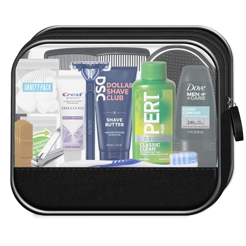 Convenience Kits International Men’s Super Deluxe, 16-Piece Kit with Travel Size TSA Compliant Essentials in Reusable Zipp...
