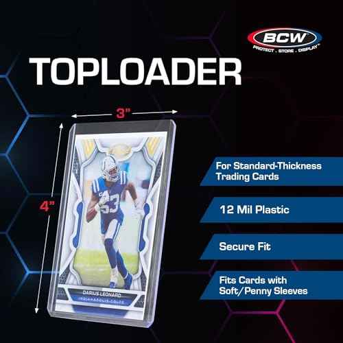 BCW 3x4 Topload Card Holders and Card Sleeves Combo | 100 Clear Plastic Toploaders and 100 Soft Card Sleeves | Protect, Store, and Display Trading Cards | Durable Card Storage Box for Collectors