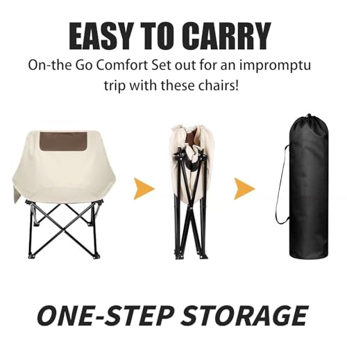 Herb Life Ultralight Folding Camping Chair, 450 lbs Capacity, Off-white, Solid, Adult, Outdoor, Beach, Lawn, Campground