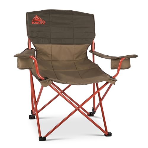 Kelty Deluxe Lounge Chair – Folding Outdoor Camp Chair, Insulated Cupholders, Customized Recline, Steel Frame, Padded Roll...